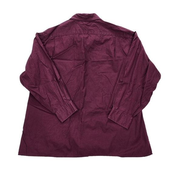 Tommy Hilfiger Men's Longsleeve Button Up Shirt Size XL 16 1/2 32-33 Burgundy - Picture 5 of 7